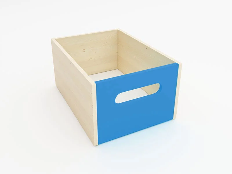 Bac en bois profond - Bleu