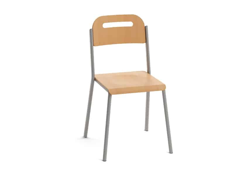 Chaise d’école classique grise 4