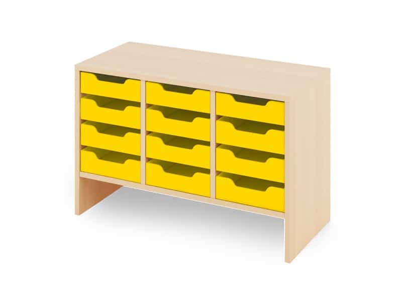 Rangement pour bacs en bois et plastique S
