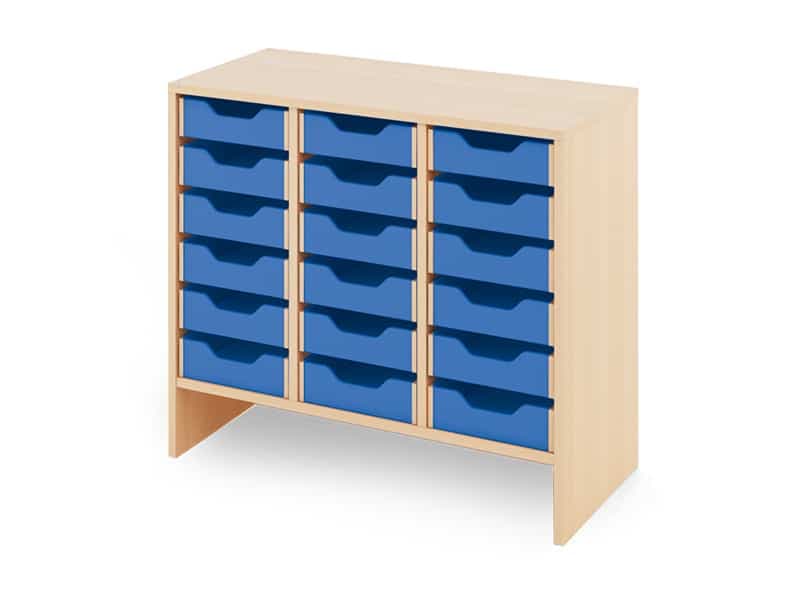 Rangement pour bacs en bois et plastique M