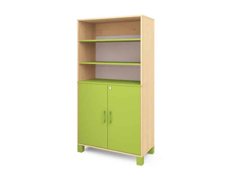Placard Fresh grand avec portes et étagères vert