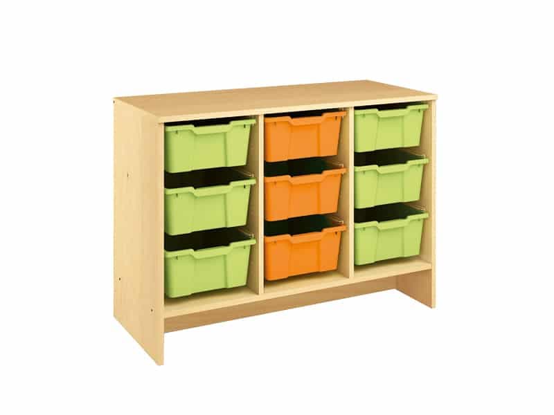 Meuble de rangement scolaire à bacs