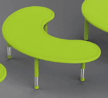 Table en plastique réniforme