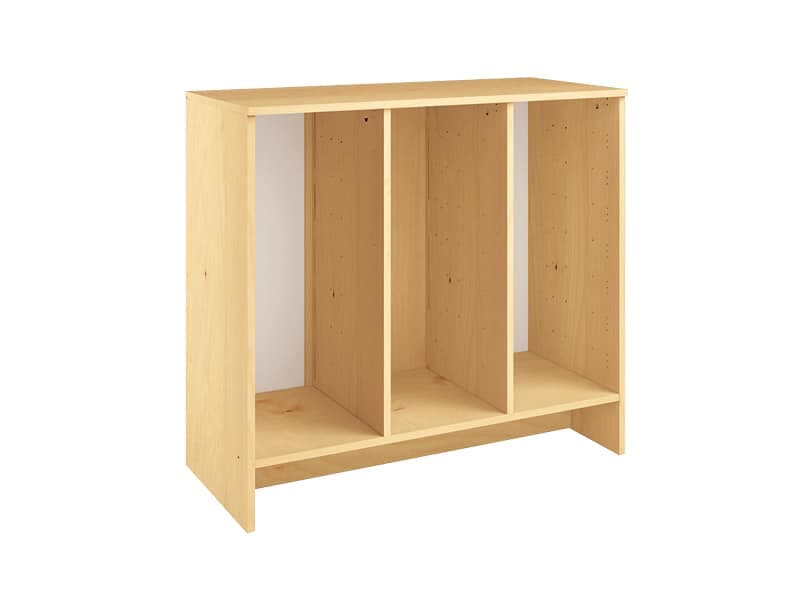 Rangement pour bacs en bois et plastique L